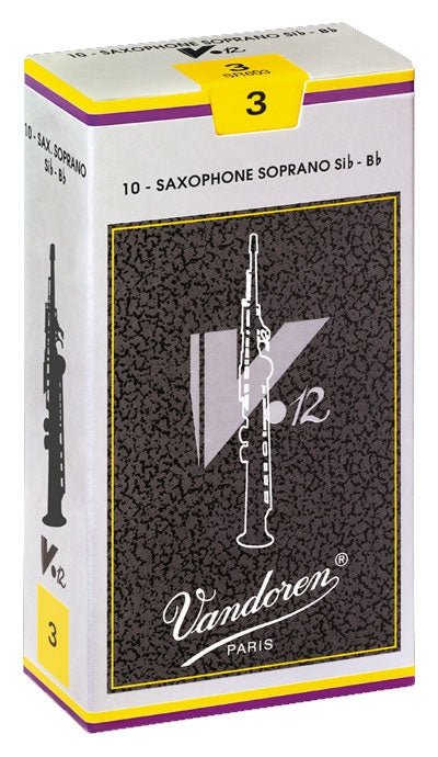 Vandoren V12 - Soprano Saxophone Reeds - Box of 10 - SAX